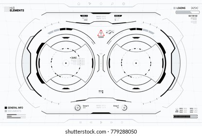 Futuristic HUD Dashboard Display. Sci-Fi Technology View. AI Control Center