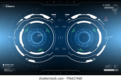 Futuristic HUD Dashboard Display. Sci-Fi AI Technology View