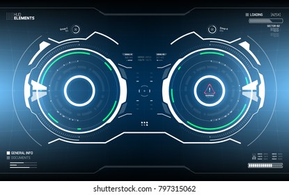 Futuristic HUD Dashboard Display. Sci-Fi AI Technology View