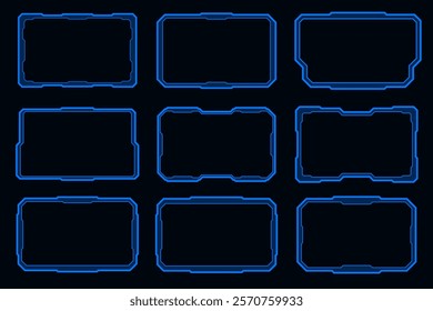 Futuristic HUD element frame technology interface design element.