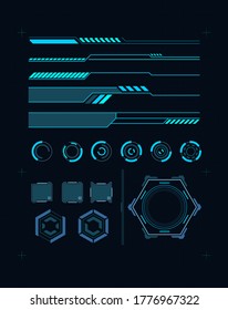 Futuristic HUD element interface. Virtual graphic touch user interface
