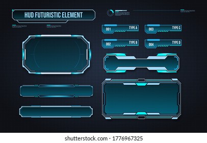 Futuristic HUD element interface. Virtual graphic touch user interface
