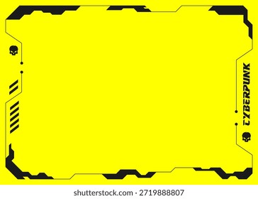 Futuristic Hud Element Vector Illustration. Set cyberpunk tech collection. Street wear