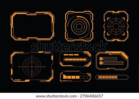 Futuristic HUD elements collection for sci-fi interface design
