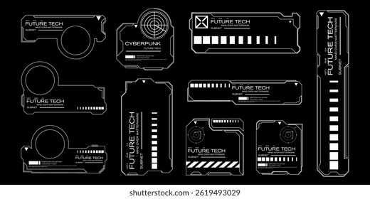 Futuristic HUD elements and tech interface design