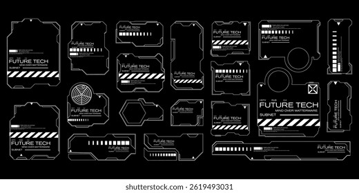 Futuristic HUD elements and tech interface design
