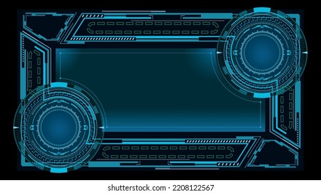 Marco HUD futurista con espacio de copia. Resumen de fondo técnico. Ilustración vectorial.