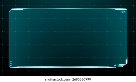 Futuristischer Farbrahmen mit Gitterhintergrund. Schnittstellenelement für digitale Anzeige. Dashboard-Komponente für abstrakte Technologie für Benutzerschnittstelle.
