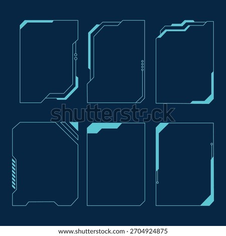 Futuristic Hud futuristic frame templates icon vector. gaming streams, and science fiction, cyberpunk tech collection symbol. vector illustration.