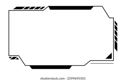 Futuristic HUD frames, borders text box game menu ui panel. Line tech line bar. Screen elements Sci Fi for Gaming UX UI.