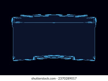 Futuristische hud horizontaler Rahmen. Game ui Control Bar. Cyberpunk sci fi Vektorgrafik Element.