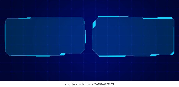 Conjunto de vetor de banner de interface de HUD futurista