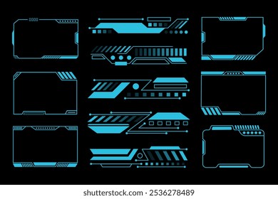 Futuristic HUD Interfaz Frame y Panel Colección Elementos