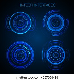 Futuristic HUD interface hi-tech dashboard digital circular elements vector illustration