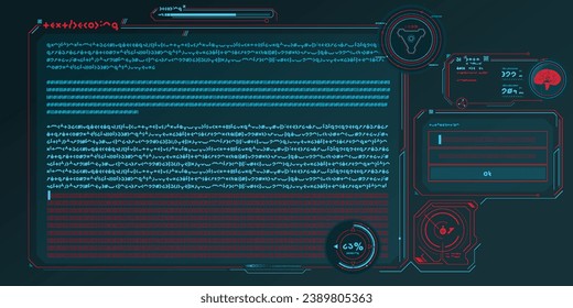 Futuristic HUD interface for processing server data.