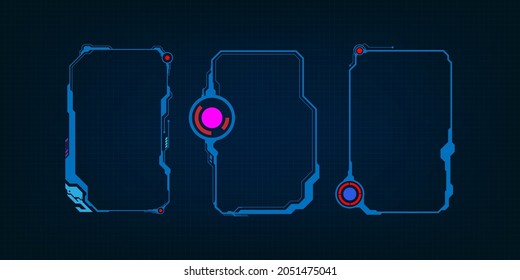 Futuristic HUD Interface Screen Design. Digital callouts titles. HUD UI GUI futuristic user interface screen elements set. High tech screen for video game. Sci-fi concept design.