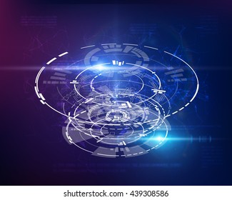 Futuristic hud interface. Shiny technology shapes can be used for science presentations. Vector eps10.