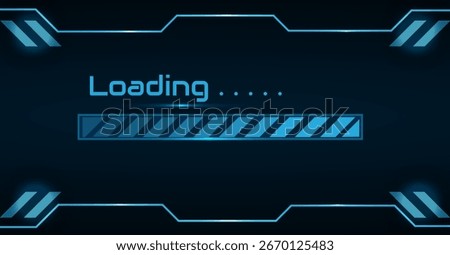 Futuristic HUD Loading Screen with Neon Sci-Fi Interface Elements