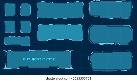 Futuristic HUD Menu Interface Vector Collection
