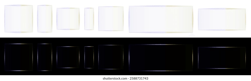 futuristic HUD neon frame with glowing blue and yellow lights, perfect for digital interfaces, tech banners, game UI, and sci-fi designs. A modern, transparent template with an abstract effect.