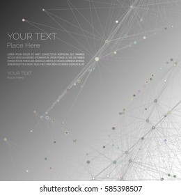  Futuristic HUD. POLYGONAL LINES CONNECTING DOTS  ON THE  GRAY BACKGROUND. Polygonal vector background.