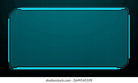 Futuristische hud rechthoek vector frame ontwerp. Hoofd omhoog display ui element voor sci fi user interface presentatie.