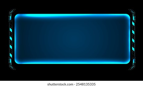 Pantalla de hud futurista o interfaz de luz azul de la caja de tecnología