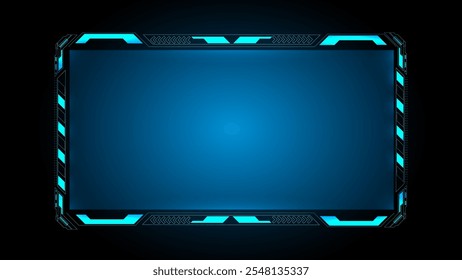 Futuristic hud screen or technology box blue light interface