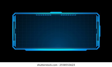 Futuristic hud screen or technology box blue with light interface sci-fi