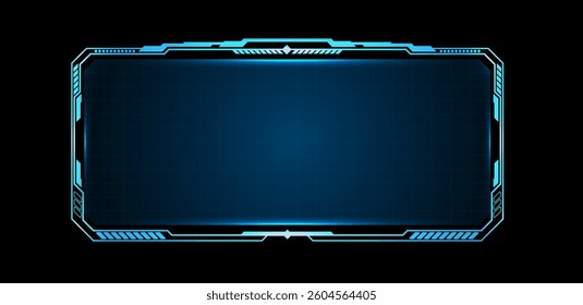 Futuristic HUD screen or technology box blue. Vector illustration