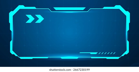 Futurista tela hud ou tecnologia caixa azul com luz interface sci-fi	