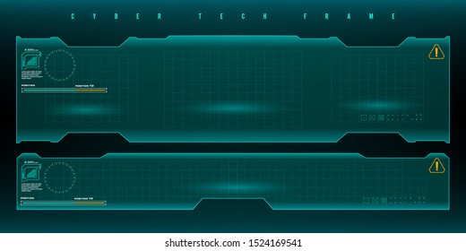 Futuristic HUD set frame. Futuristic virtual screen frame. Cyber tech frame.
