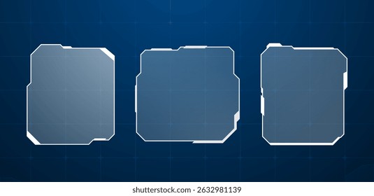 Futuristic Hud square white or technology box blue vector illustration