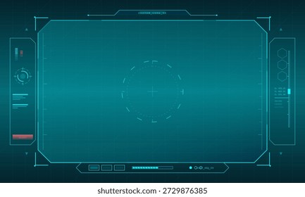 Marco futurista de la interfaz del sistema del HUD con diseño holográfico de la tecnología cibernética de la pantalla de ciencia ficción

