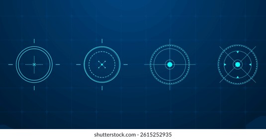 Futuristic HUD target or aim pointers. Vector illustration