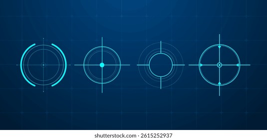Futuristic HUD target or aim pointers. Vector illustration