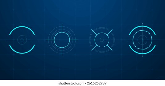 Futuristic HUD target or aim pointers. Vector illustration