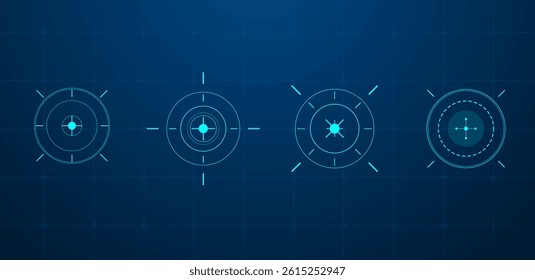 Futuristic HUD target or aim pointers. Vector illustration