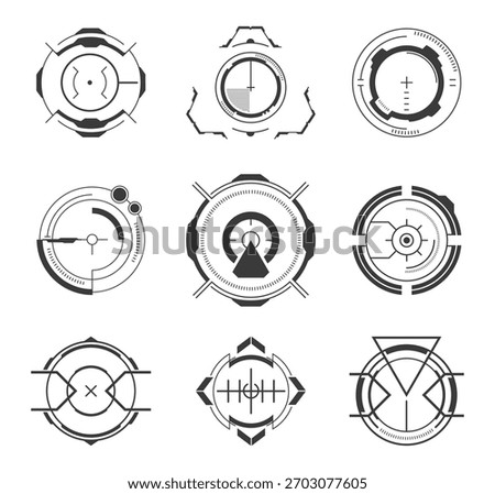 Futuristic HUD Target Interface | Sci-Fi Crosshair UI Vector Se