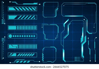 Futuristic HUD Text Box Interface Frame Vector