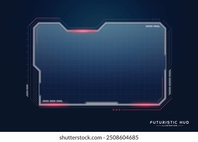 Futuristic HUD Transparent, Sci Fi Modern User Interface for game UI square shape design.
