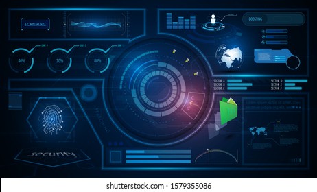 Futuristic Hud Ui Virtual System Computing Stock Vector (Royalty Free ...