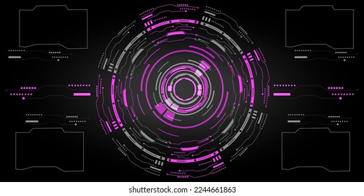 Futuristic HUD user menu interface. Abstract background. Vector illustration.