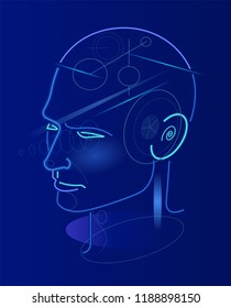 Futuristic Human Head