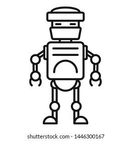 Futuristic humanoid icon. Outline futuristic humanoid vector icon for web design isolated on white background