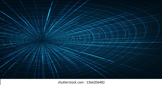 Futuristic Hyperspace speed motion on future Technology background,warp and expanding movement concept,vector Illustration.