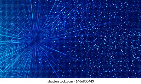 Futuristic Hyperspace speed motion on future Technology background,warp and expanding movement concept,vector Illustration.