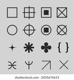 Futuristic icon collection, abstract icon collection, geometric abstract icon, modern icon collection