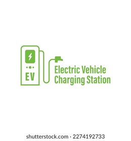 futuristic icon mark symbol Electric Vehicle Charging Station logo design vector ideas. traffic sign EV charger iconic symbol logo vector design template isolated on white background. 