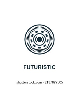 Futuristic icon. Monochrome simple icon for templates, web design and infographics